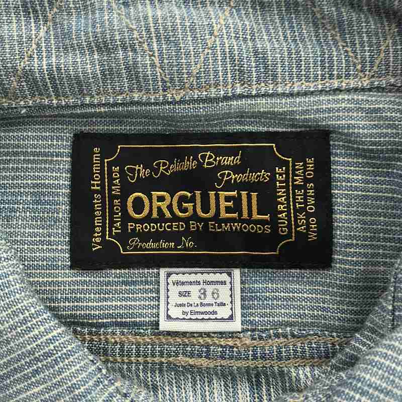 ORGUEIL / オルゲイユ 猫目ボタン ワークシャツ