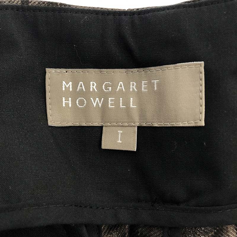 MARGARET HOWELL / マーガレットハウエル TONAL CHECK WOOL ウール チェック 2タック テーパードパンツ