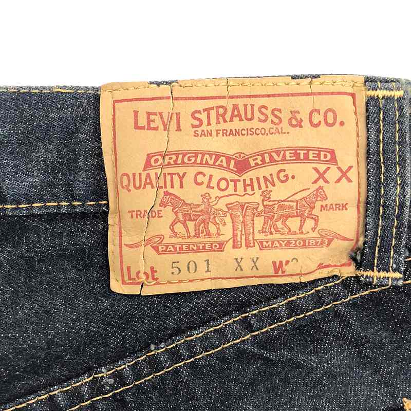 Levi's / リーバイス 60s ヴィンテージ 501XX 足長R 均等V ギャラ無し 紙パッチ 隠しリベット セルビッチ デニムパンツ 濃紺