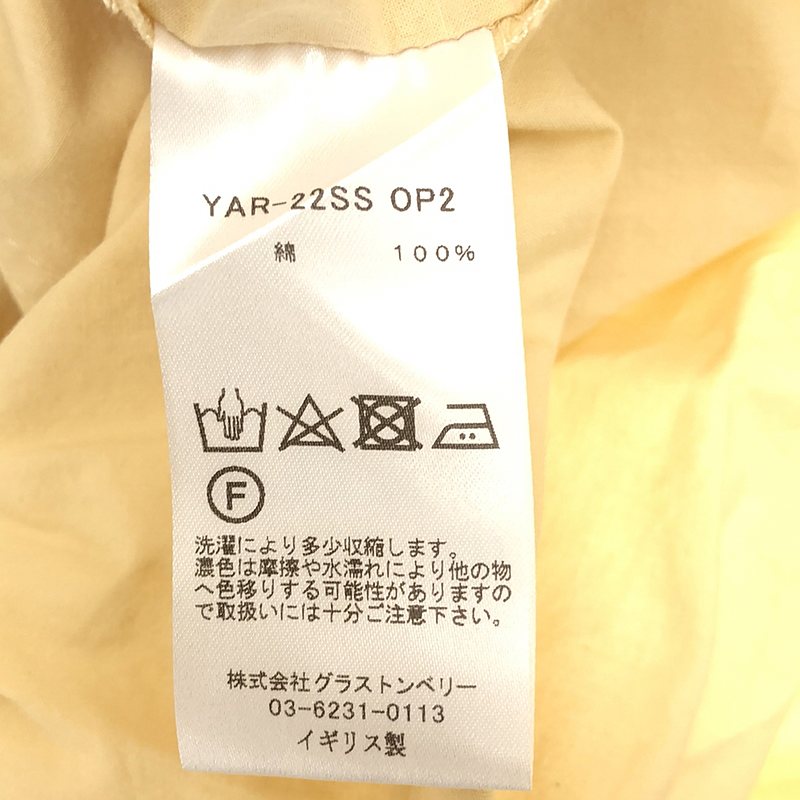 Yarmo / ヤーモ コットン バックギャザーワンピース