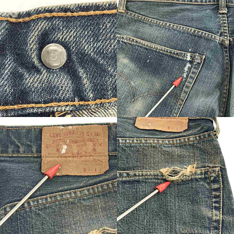 Levi's / リーバイス 60s〜 ヴィンテージ 505 BigE 刻印5 平行ステッチ TALON42ジップ 不均等V セルビッチ デニムパンツ