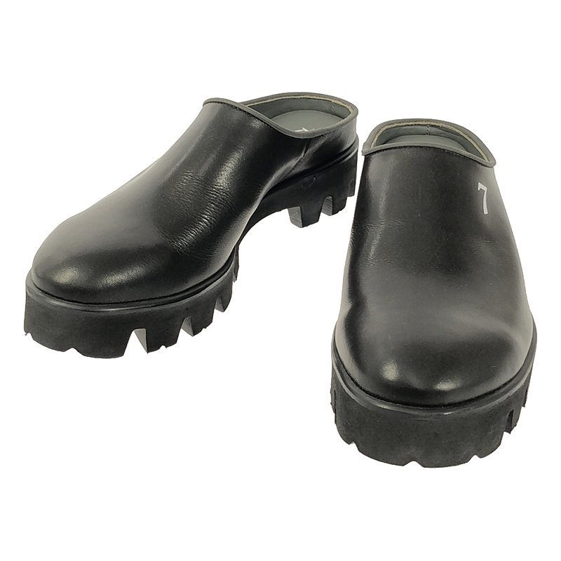 CLOGS レザー クロッグ サボ サンダル スリッポン