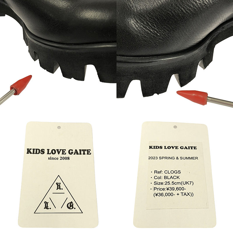 KIDS LOVE GAITE / キッズラブゲイト CLOGS レザー クロッグ サボ サンダル スリッポン