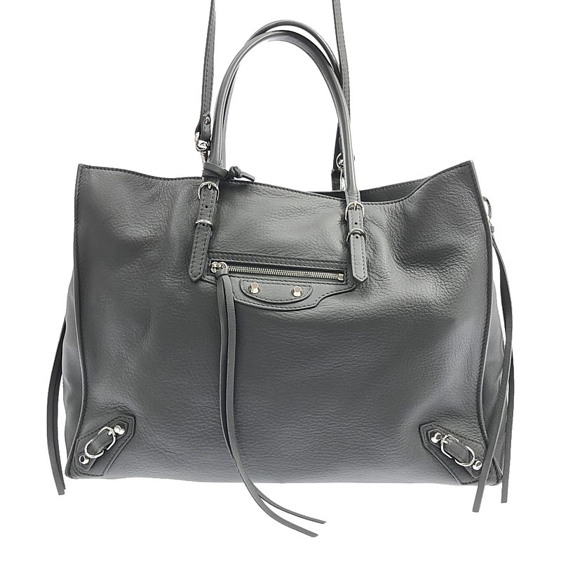 BALENCIAGA / バレンシアガ ペーパー B4 / 2way ショルダー付き レザー トートバッグ