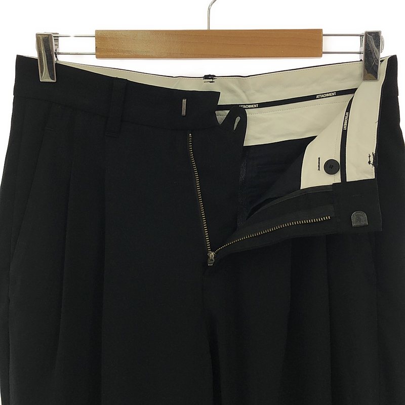 ATTACHMENT / アタッチメント 2TUCK EASY PT ポリエステルストレッチ 2タック イージーパンツ