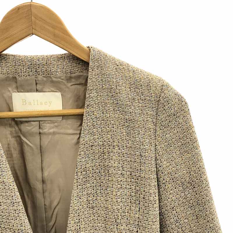 Tomorrowland BALLSEY / トゥモローランドボールジー ミックスツイード ノーカラージャケット / 総裏地