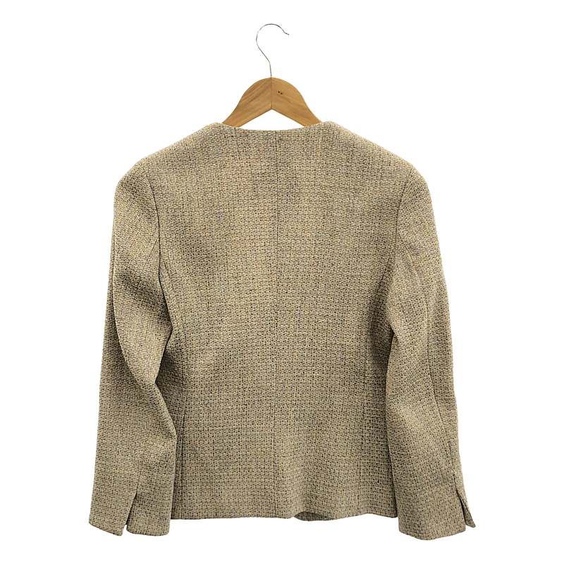 Tomorrowland BALLSEY / トゥモローランドボールジー ミックスツイード ノーカラージャケット / 総裏地