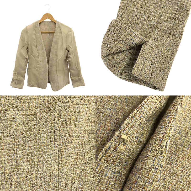 Tomorrowland BALLSEY / トゥモローランドボールジー ミックスツイード ノーカラージャケット / 総裏地