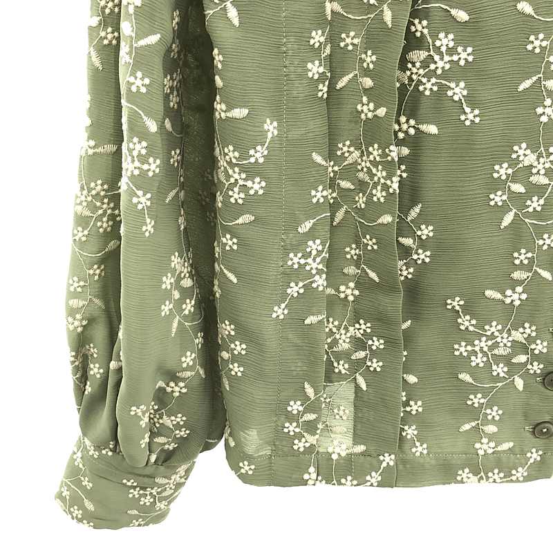 CLANE / クラネ STRIPE FLOWER EMBROIDERY TOPS ストライプ フラワー エンブロイダリー 刺しゅう シャツ