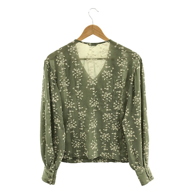 CLANE / クラネ STRIPE FLOWER EMBROIDERY TOPS ストライプ フラワー エンブロイダリー 刺しゅう シャツ