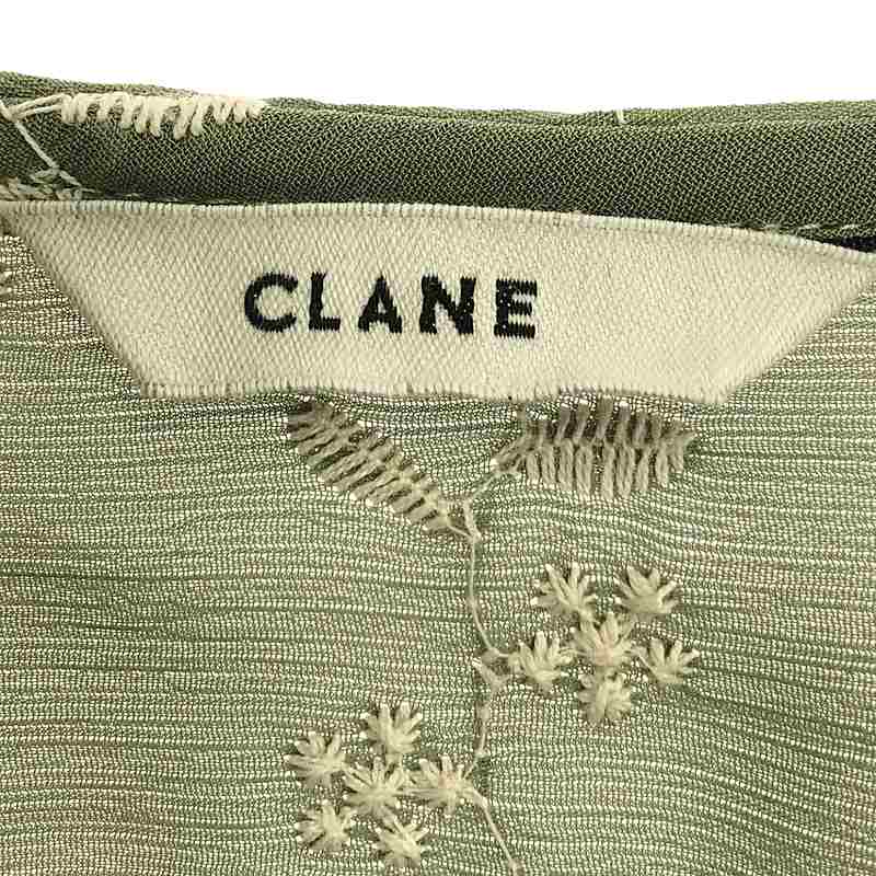 CLANE / クラネ STRIPE FLOWER EMBROIDERY TOPS ストライプ フラワー エンブロイダリー 刺しゅう シャツ