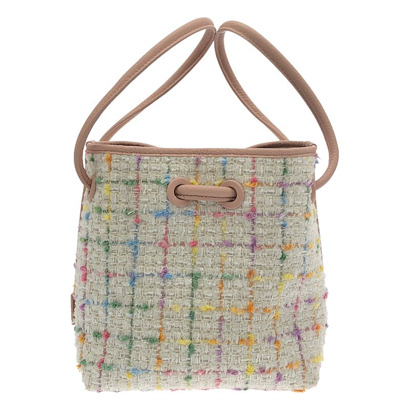 VASIC / ヴァジック Bond Tweed / ホリデー マルチツイード レザー切替 ハンドバッグ