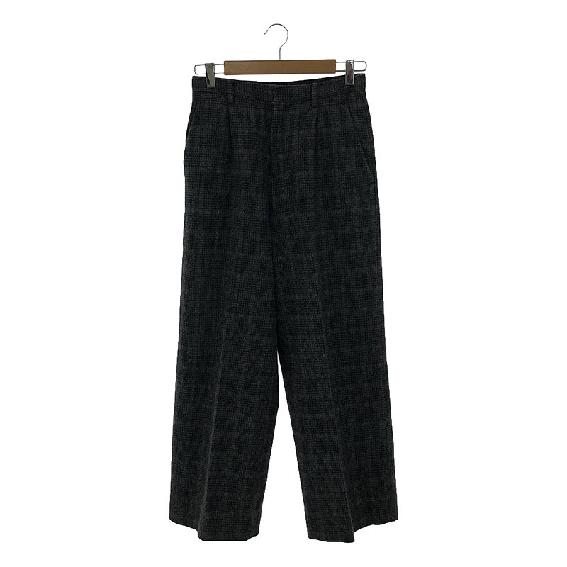 AURALEE GLEN CHECK WIDE SLACKS XSサイズ