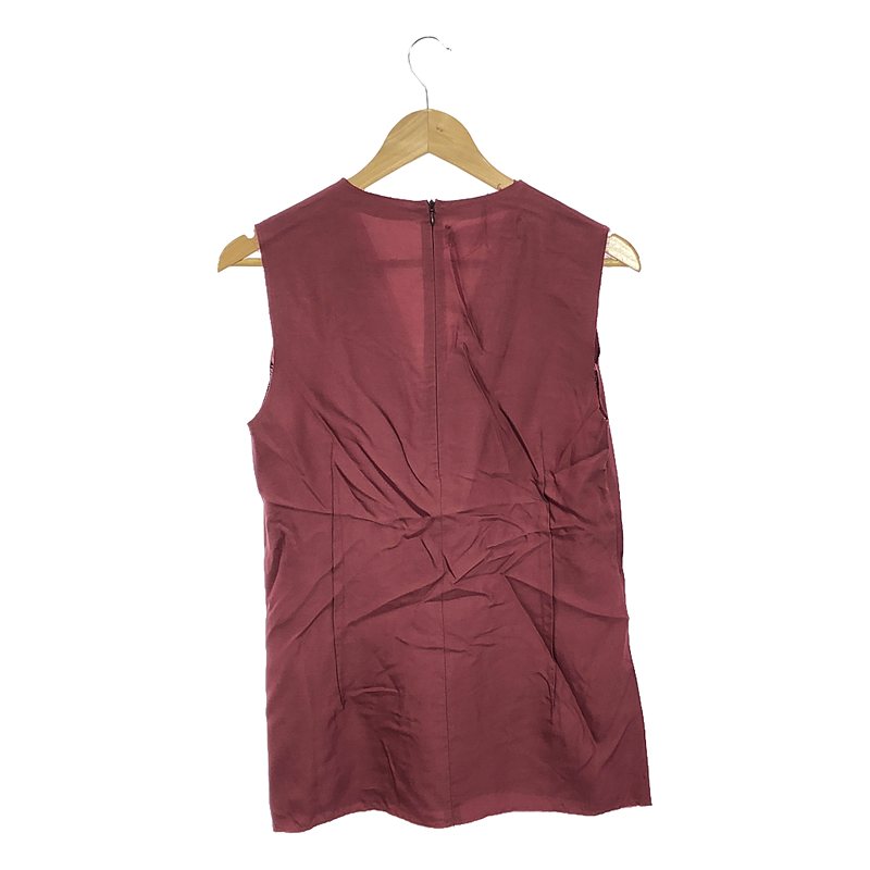 GOLDEN GOOSE / ゴールデングース レーヨン ベロア切替 カットオフ Vネック ノースリーブプルオーバー