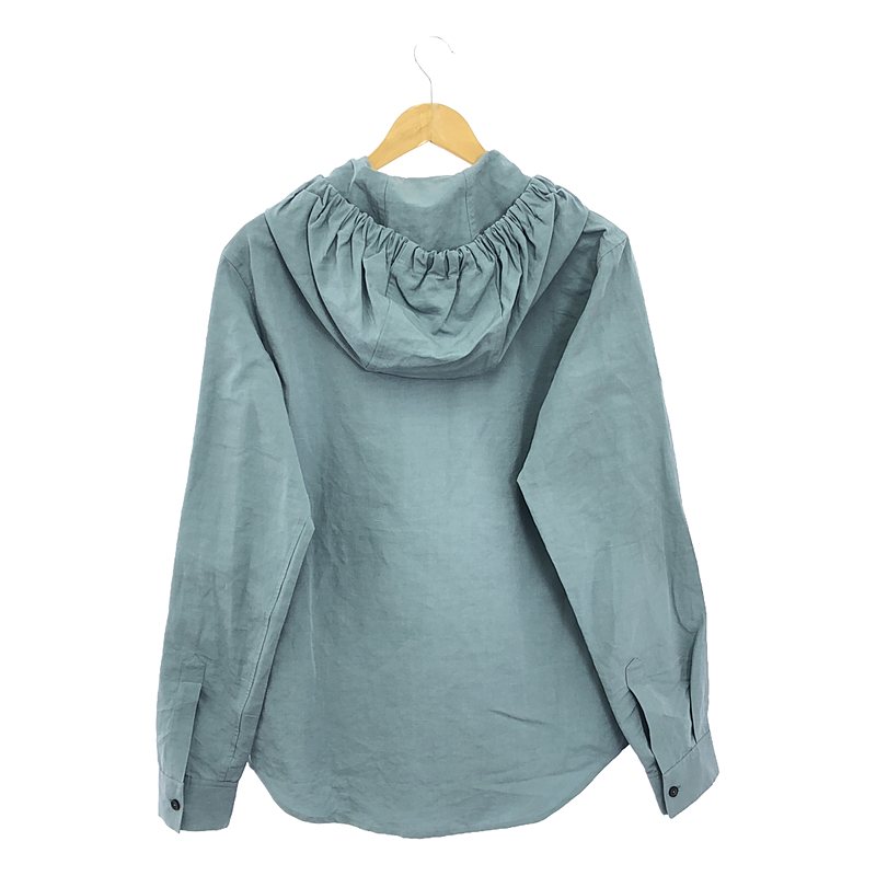 JIL SANDER+ / ジルサンダープラス コットン リネン シルク オーバーサイズ フーデッドシャツ ジャケット