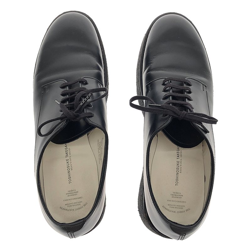 BEAUTIFUL SHOES / ビューティフルシューズ TOSHINOSUKE TAKEGAHARA / CREEPER / レザー クレープソール プレーントゥ シューズ / 革靴