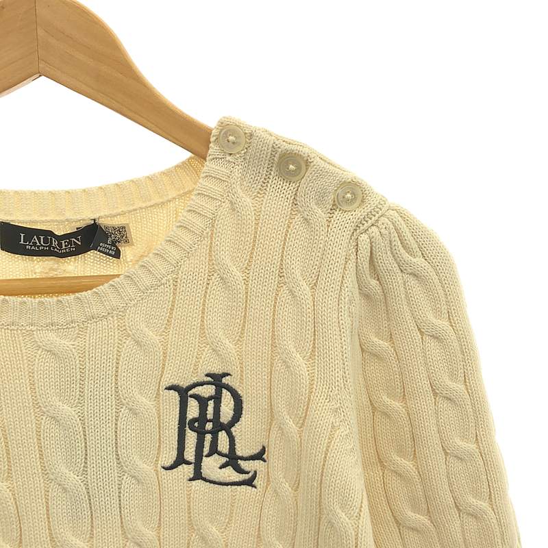 Lauren Ralph Lauren / ローレンラルフローレン ケーブルニット コットン ショートスリーブニット