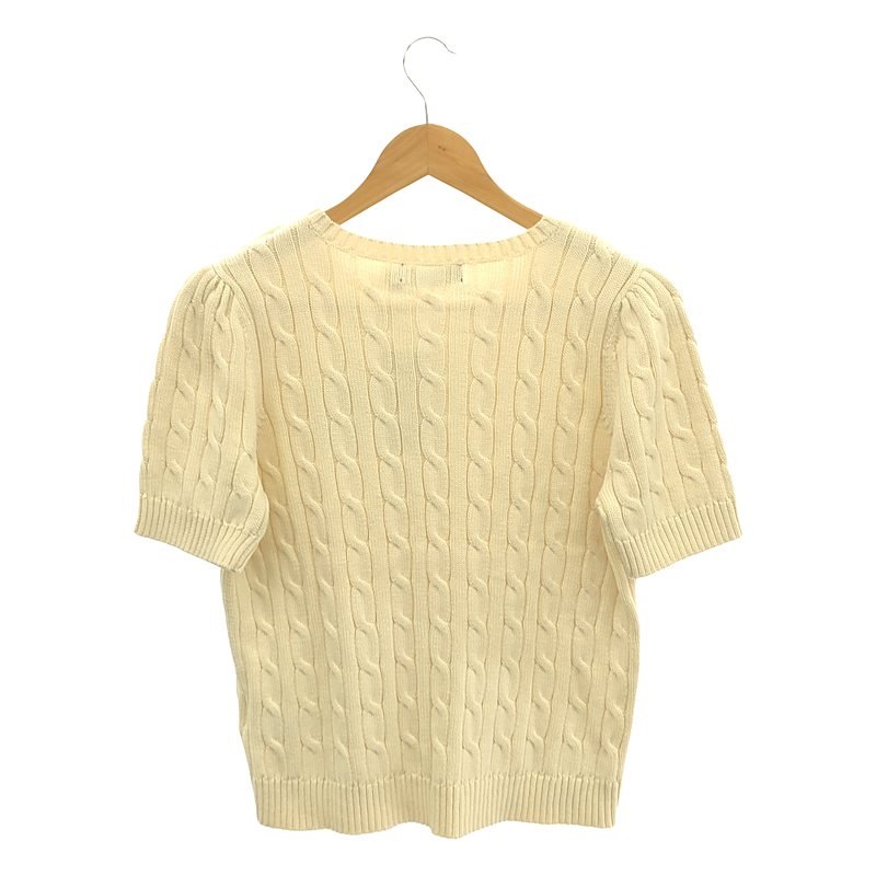 Lauren Ralph Lauren / ローレンラルフローレン ケーブルニット コットン ショートスリーブニット