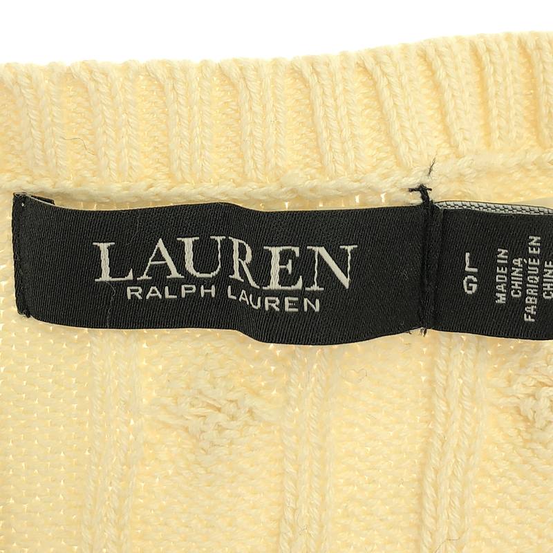 Lauren Ralph Lauren / ローレンラルフローレン ケーブルニット コットン ショートスリーブニット