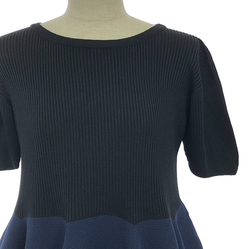 CFCL / シーエフシーエル POTTERY CUPRO SHORT SLEEVE DRESS / ポッテリー バイカラー フレア ドレス ワンピース