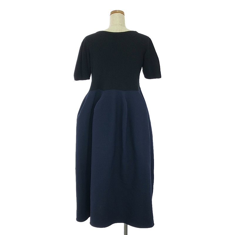 CFCL / シーエフシーエル POTTERY CUPRO SHORT SLEEVE DRESS / ポッテリー バイカラー フレア ドレス ワンピース