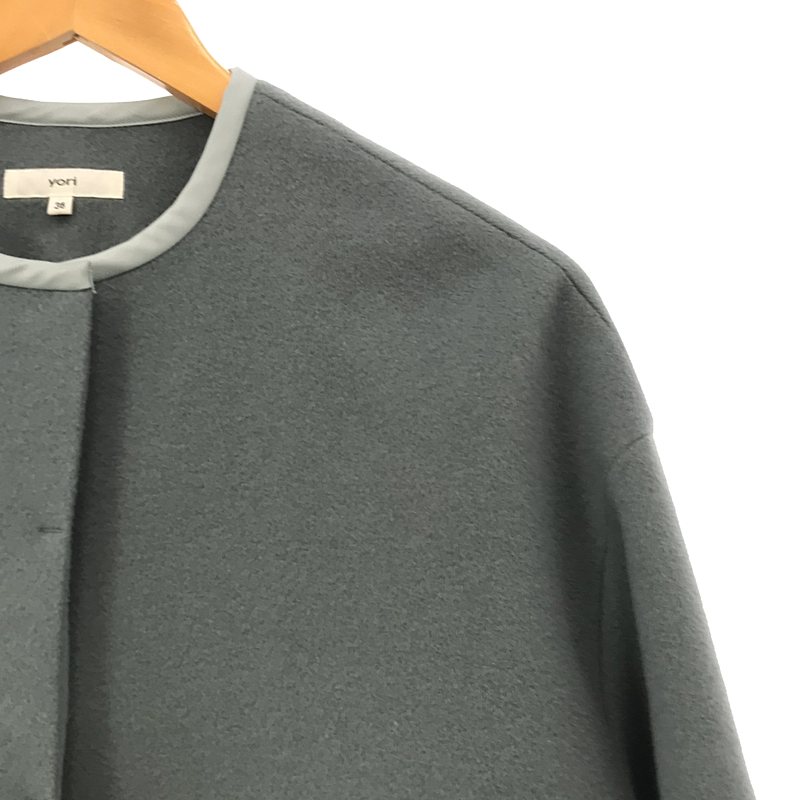 yori / ヨリ ウール ノーカラー ショートコート