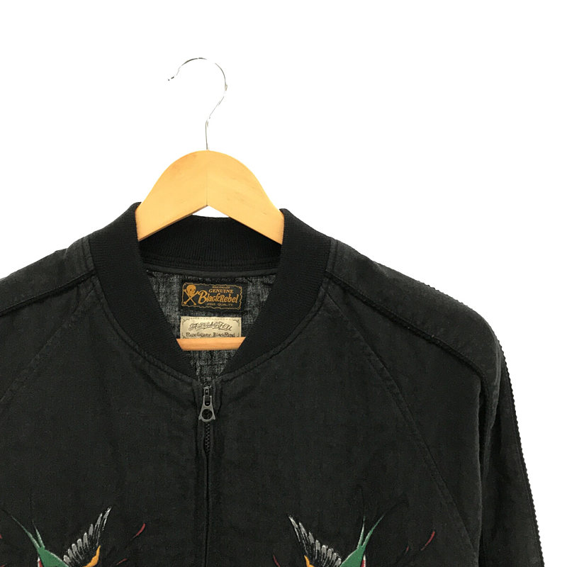 RUDE GALLERY BLACK REBEL / ルードギャラリー ブラックレベル SWALLOW SOUVENIR JACKET リネン 刺繡 ブルゾン