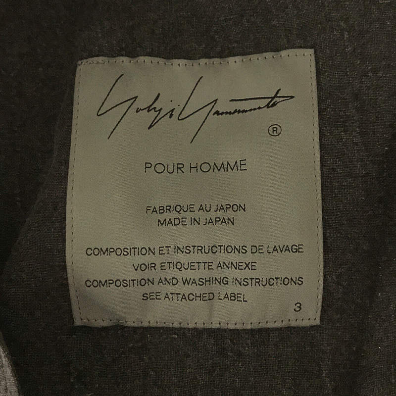 YOHJI YAMAMOTO POUR HOMME / ヨウジヤマモトプールオム I-墨染め LINEN JKT黒墨 リネンジャケット