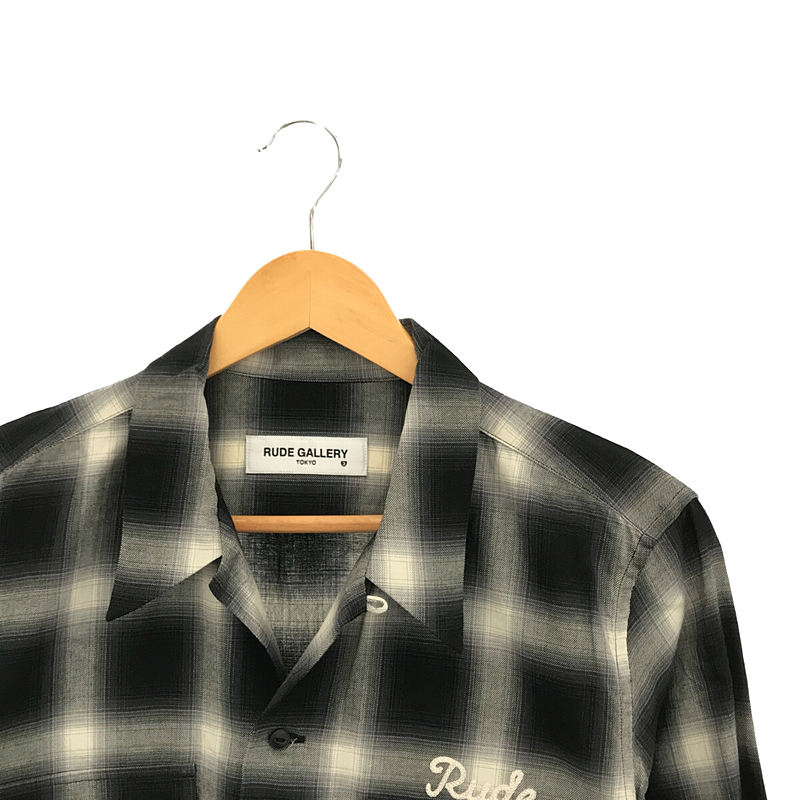 RUDE GALLERY / ルードギャラリー OMBRE CHECK OPEN COLLAR SHIRT オンブレチェック オープンカラー シャツ