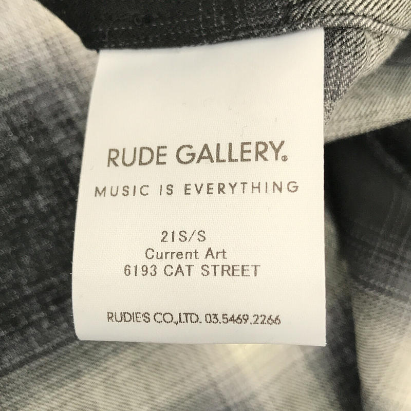 RUDE GALLERY / ルードギャラリー OMBRE CHECK OPEN COLLAR SHIRT オンブレチェック オープンカラー シャツ