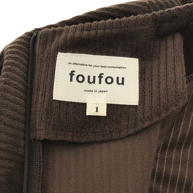 foufou / フーフー corduroy crew neck one piece コーデュロイクルーネックワンピース