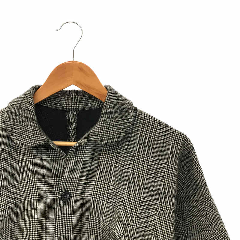 ウール グレンチェック 丸襟 オーバーシルエット ロングコートtricot COMME des GARCONS / トリココムデギャルソン