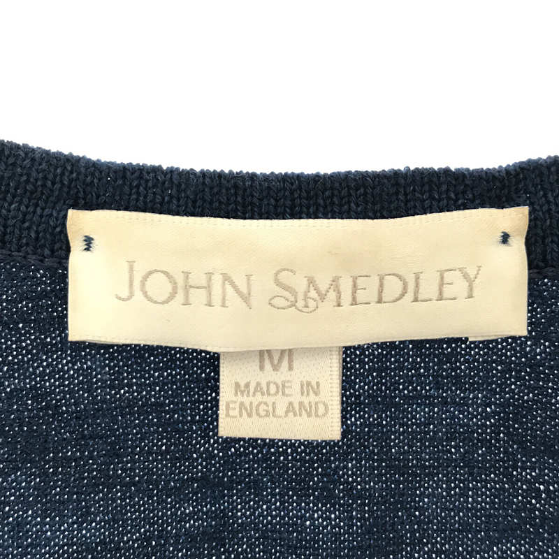 JOHN SMEDLEY / ジョンスメドレー AMINA ウール 無地 ラウンドネック カーディガン アミナ