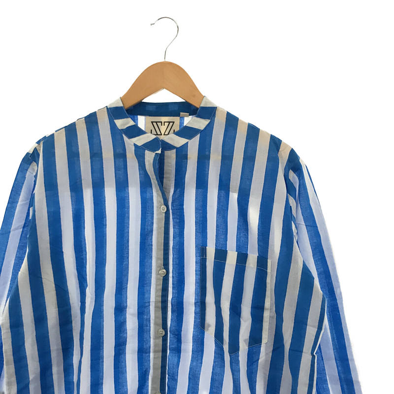 SZ Blockprints / エスゼット ブロックプリント Long Guru Thick Stripe Shirt ストライプ ロングシャツ