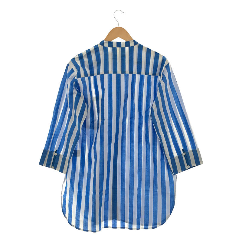 SZ Blockprints / エスゼット ブロックプリント Long Guru Thick Stripe Shirt ストライプ ロングシャツ