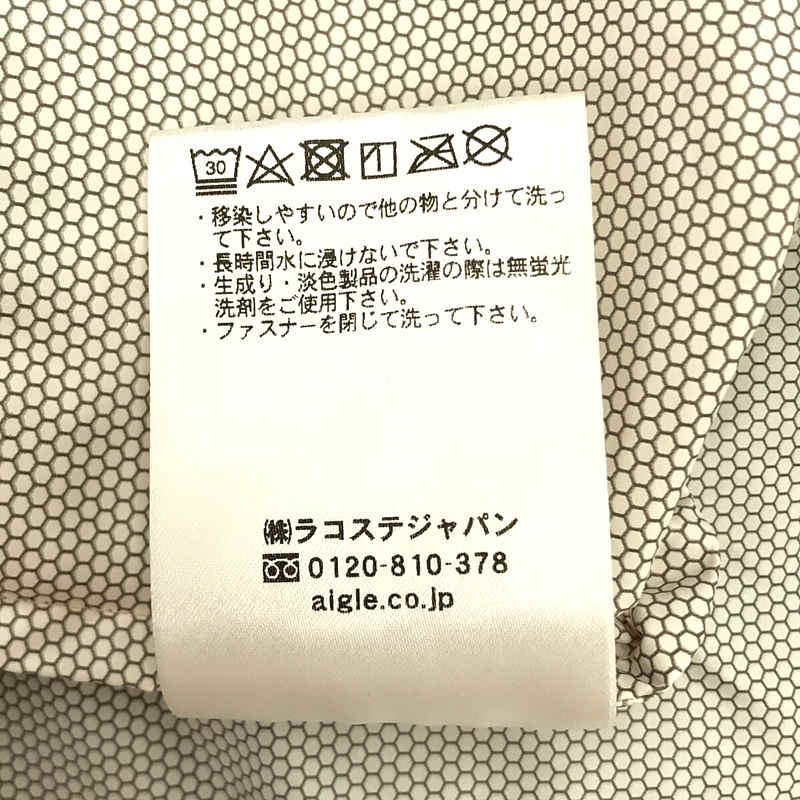 AIGLE / エーグル 透湿防水MTD レザーパッチ付き 収納持運び可 パッカブル ナイロン レイン プルオーバー パーカー  ポンチョ