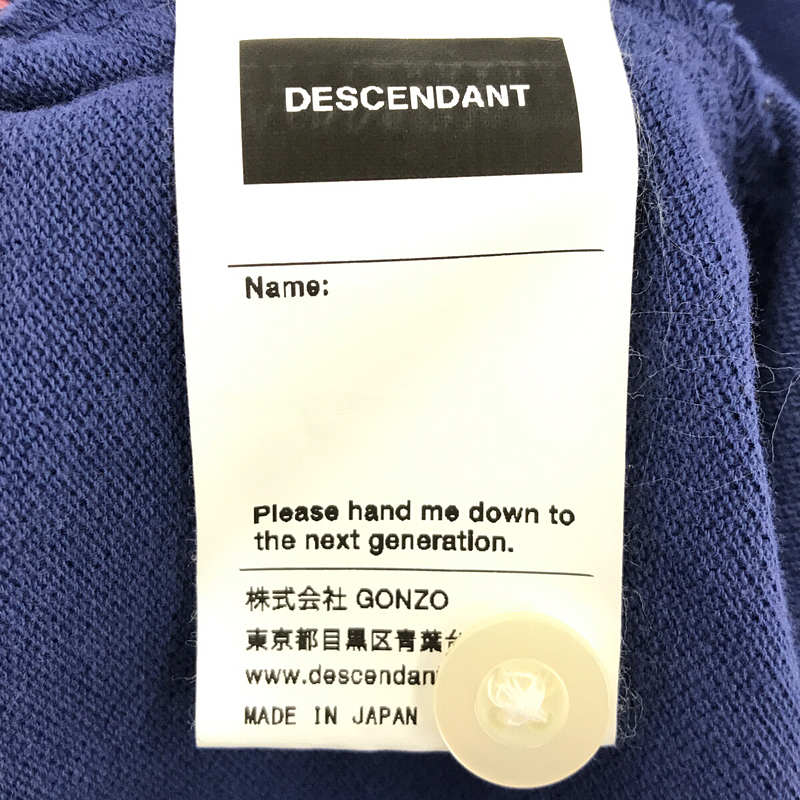 DESCENDANT / ディセンダント ORCA POLO ワンポイント刺繡ロゴ 鹿子 オルカ ポロ シャツ