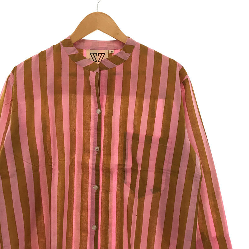 SZ blockprints ストライプロングシャツ Long Guru Thick Stripe Shirt ストライプ ロングシャツ