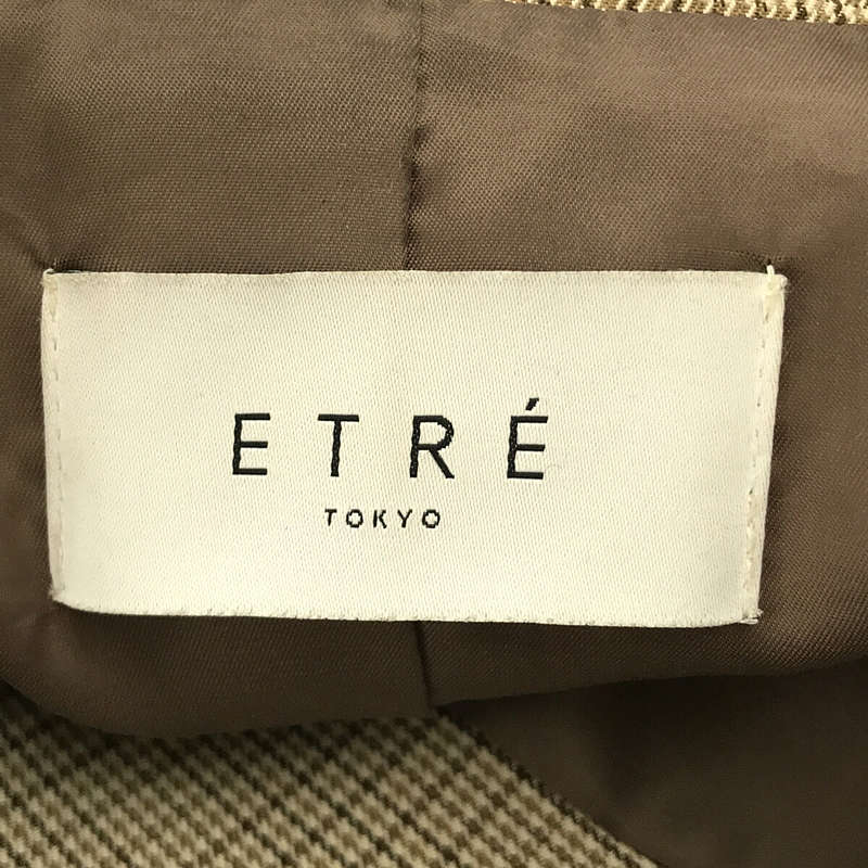 ETRE TOKYO / エトレトウキョウ ベルト付 サイドスリット チェック ロングコート