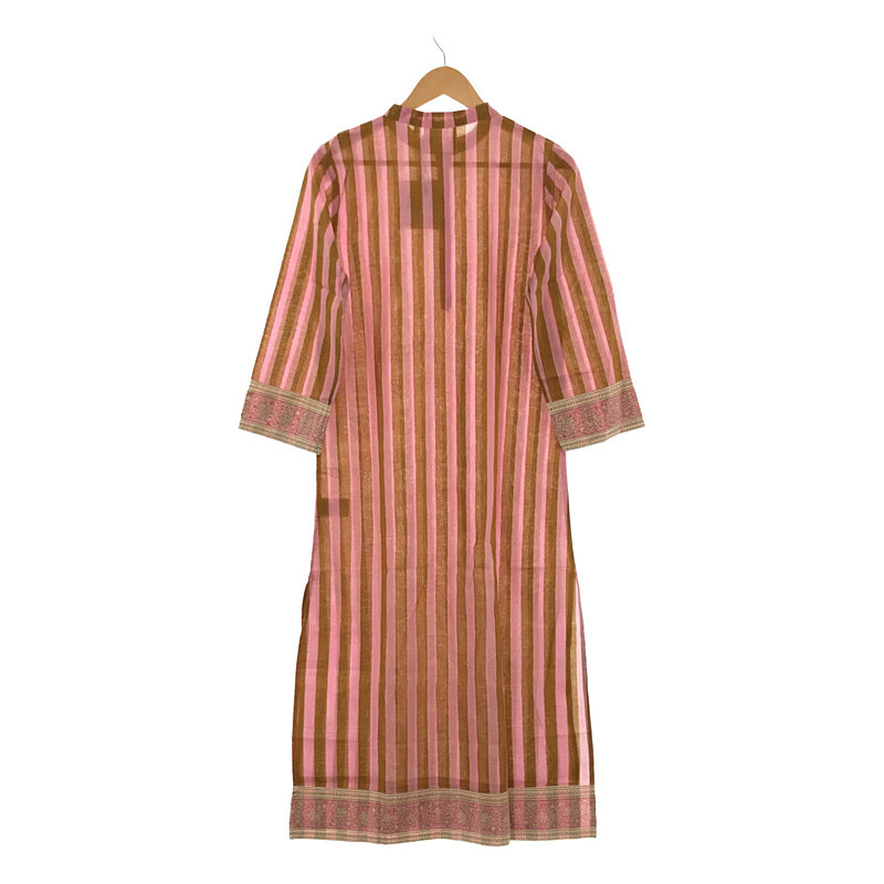 × Ron Herman ロンハーマン / Isle Frock Thick Striped Dress 袖先プリント ワンピースSZ  Blockprints / エスゼット ブロックプリント