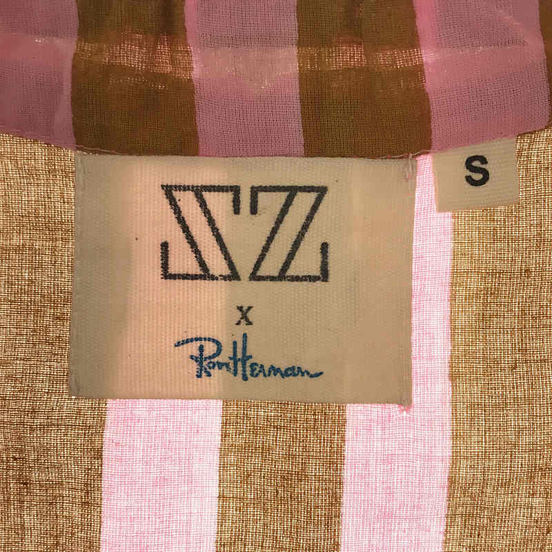 SZ Blockprints / エスゼット ブロックプリント × Ron Herman ロンハーマン / Isle Frock Thick Striped Dress 袖先プリント ワンピース