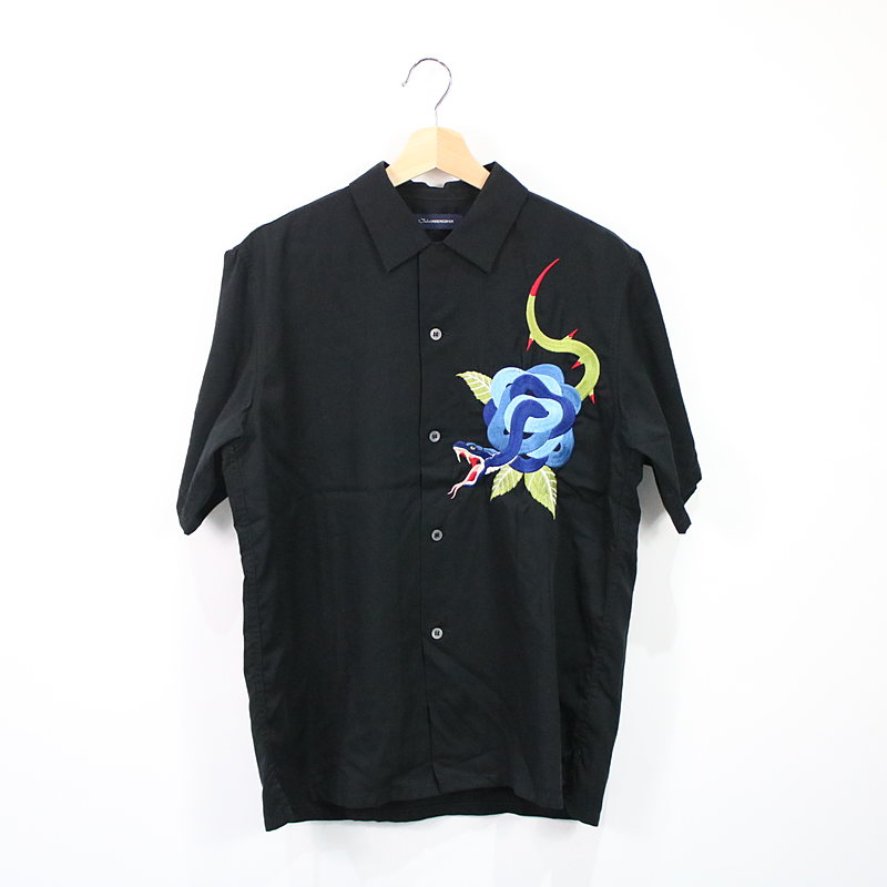 Embroidery open collar shirt オープンカラ－スカシャツ