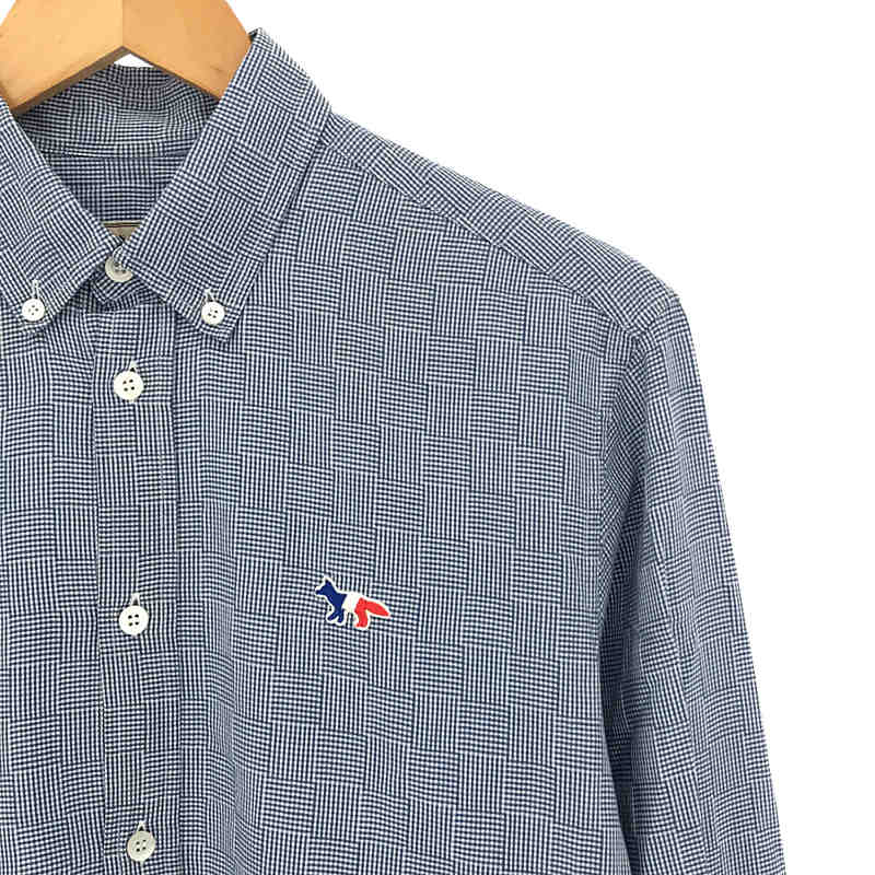 MAISON KITSUNE / メゾンキツネ トリコロール ロゴ ボタンダウン チェック シャツ