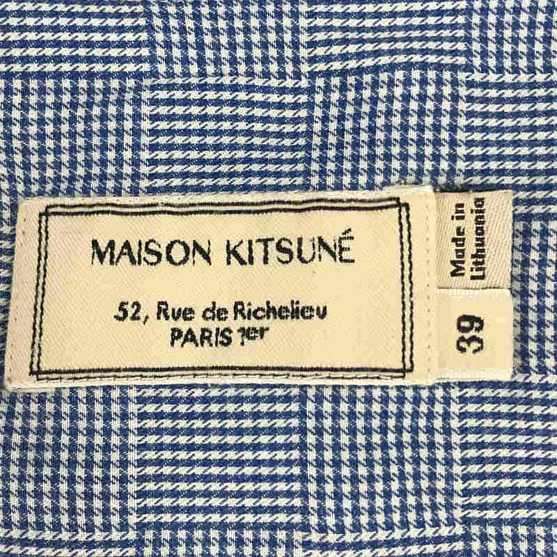 12,936円Maison Kitsuné メゾンキツネ チェックシャツ ロゴ