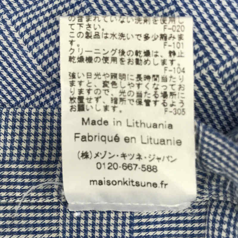 MAISON KITSUNE / メゾンキツネ トリコロール ロゴ ボタンダウン チェック シャツ