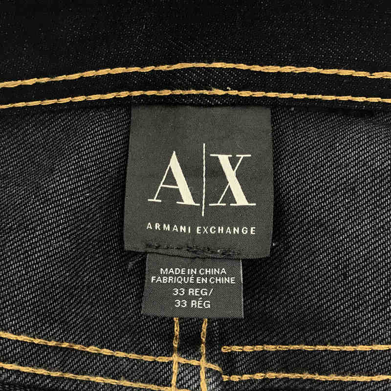 ARMANI EXCHANGE / アルマーニエクスチェンジ ステッチデザイン ストレート デニム パンツ レザーパッチ