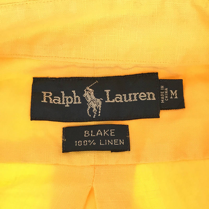 RALPH LAUREN / ラルフローレン 90s VINTAGE ヴィンテージ BLAKE ポニー ロゴ 刺繍 リネン ボタンダウン シャツ