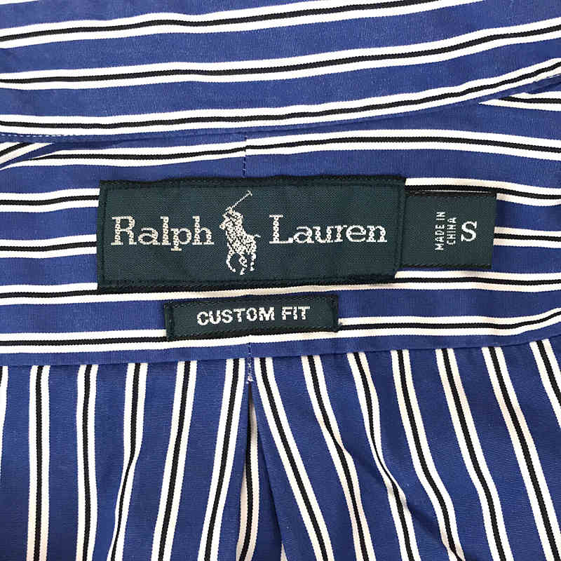 RALPH LAUREN / ラルフローレン 90s VINTAGE ヴィンテージ CUSTOM FIT ポニーロゴ 刺繍 ストライプ ボタンダウン シャツ