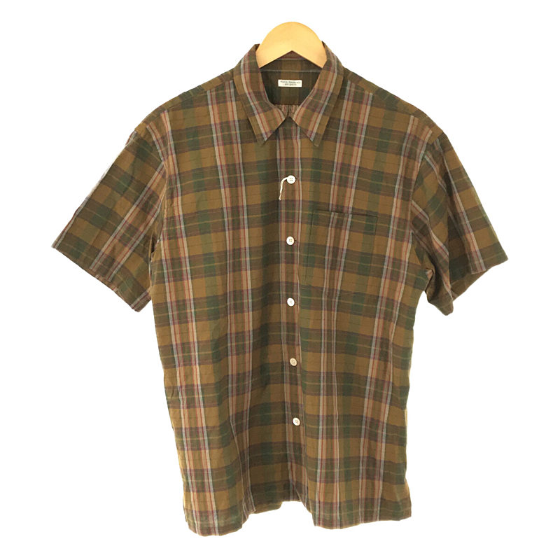 MADRAS BACK GATHERING SS SHIRT マドラスチェック オープンカラー ギャザー 半袖 シャツ