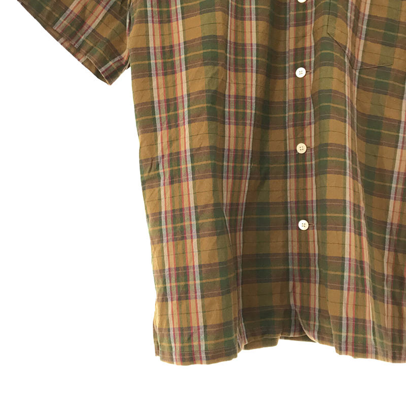 PHIGVEL / フィグベル MADRAS BACK GATHERING SS SHIRT マドラスチェック オープンカラー ギャザー 半袖 シャツ